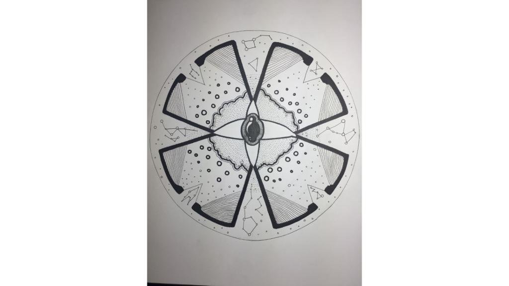 Mandala design with constellations