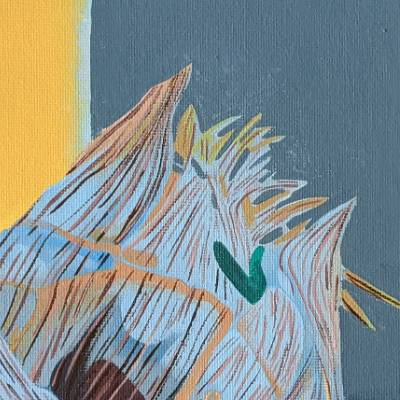 Close up painting of garlic