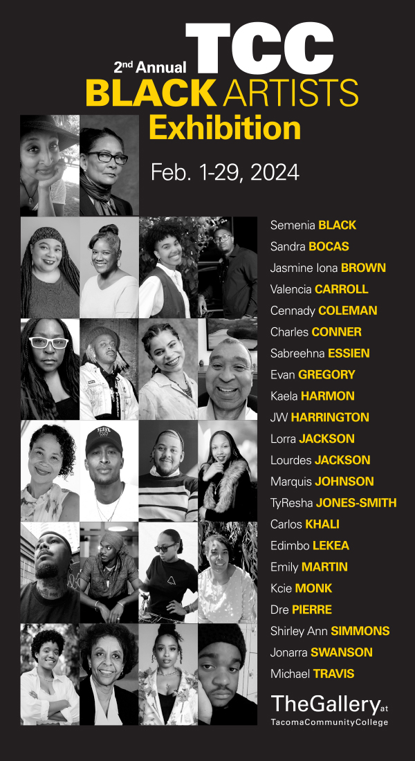 handout with photos and names of the 2nd Annual Black Artists Exhibition artists